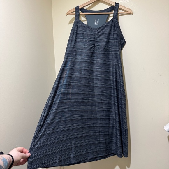 Womens Mondetta Workout Gym Athlete Black Striped Tank Top Dress Size Large - Picture 6 of 16